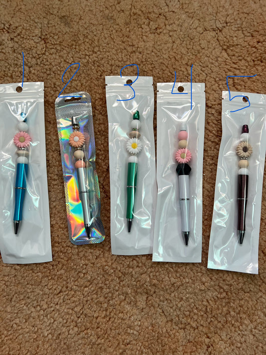 Flower bead pens